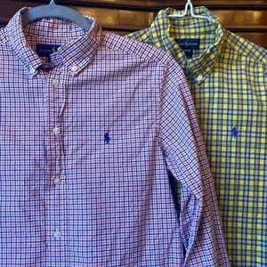 Boys, Ralph Lauren button up shirts size large L auburn